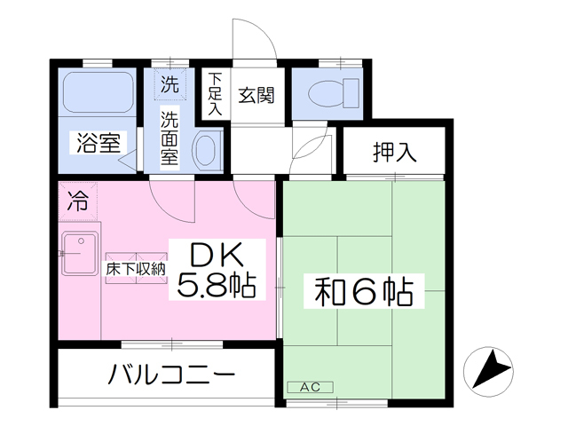 越谷市大字恩間のアパートの間取り