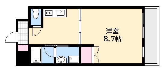 広島市西区三篠北町のマンションの間取り