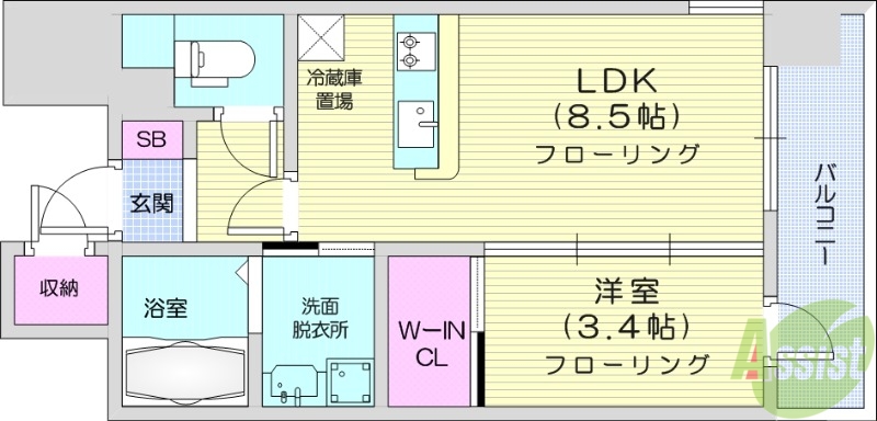 APPLEみやぎのの間取り