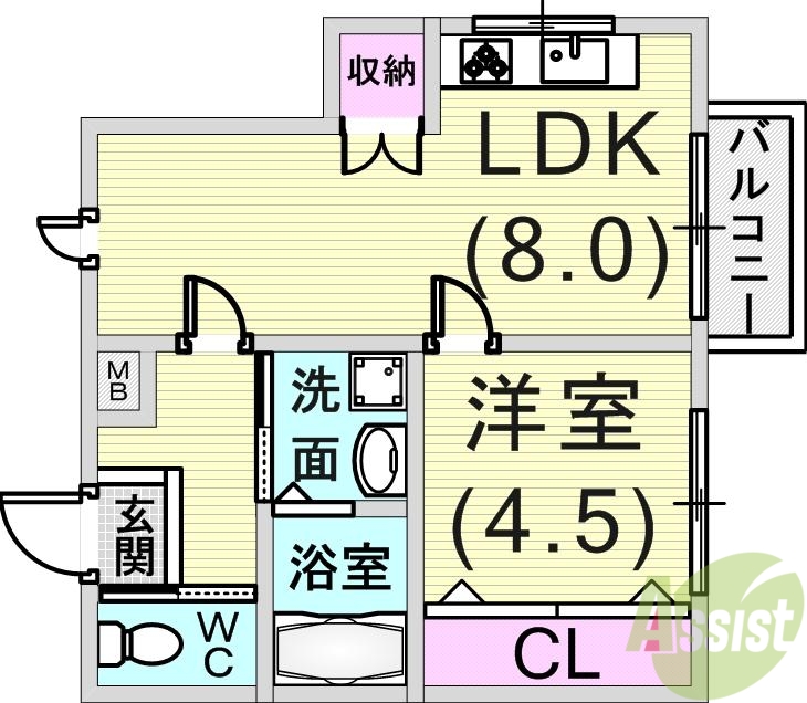 【ヒルサイド山手の間取り】