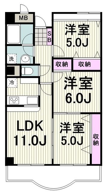 横浜市港北区新羽町のマンションの間取り