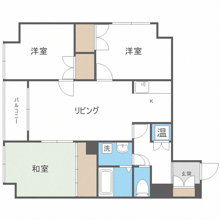 札幌市東区北四十一条東のマンションの間取り