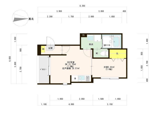 福岡市西区周船寺のアパートの間取り