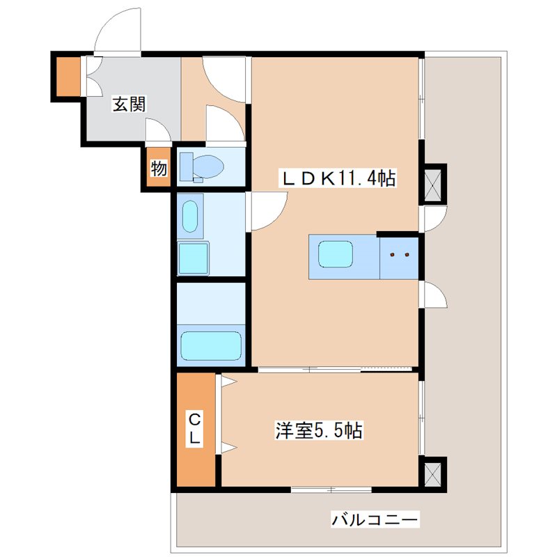 【鹿児島市新屋敷町のマンションの間取り】