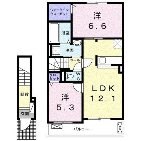 ヴィラ　アルテミア　２の間取り