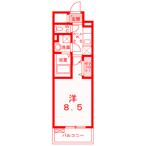 神奈川県横浜市保土ヶ谷区峰岡町１（マンション）の賃貸物件の間取り