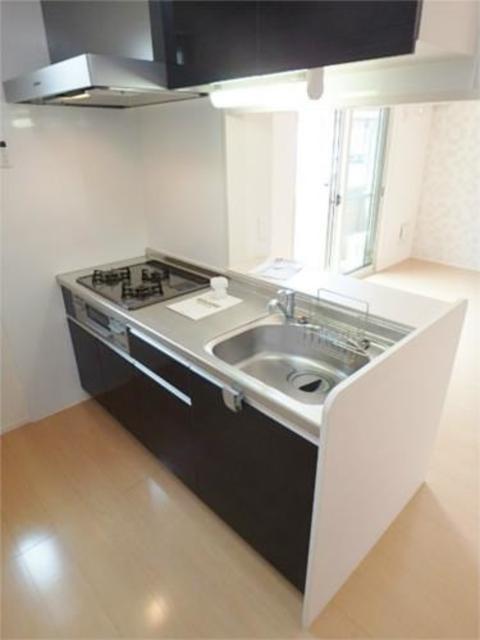 キッチン　３口グリル付システムキッチン