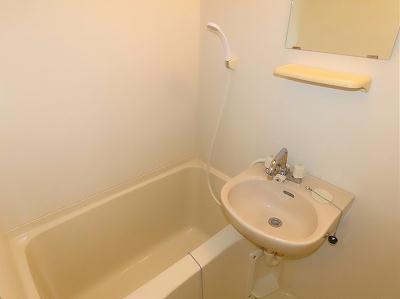 バス・シャワールーム　洗面台とユニット式のお風呂です