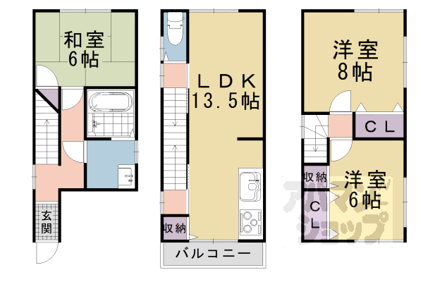 小山中島町貸家の間取り写真