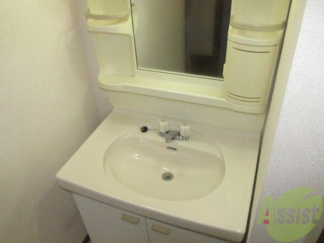 洗面設備　ゆったり洗面はちょっとしたお洗濯にも活用できますね。
