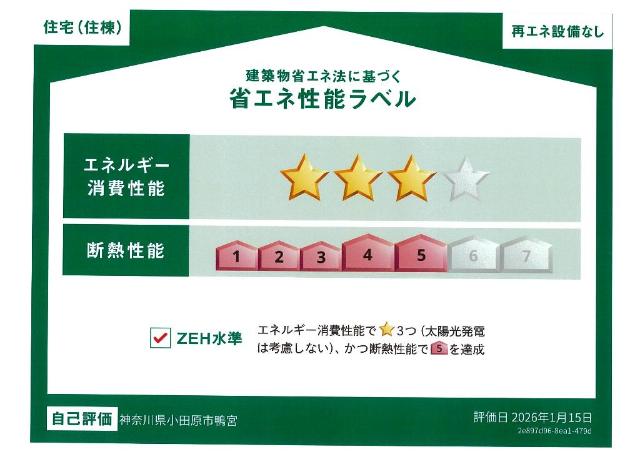 建物外観　省エネ性能ラベル