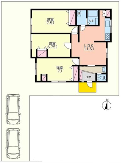 ＪＲ東海道本線 大船駅 バス乗車時間：19分 最寄りバス停で下車 徒歩11分 1階建 築53年の間取り写真