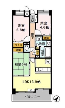ベルシャイン厚木の間取り写真