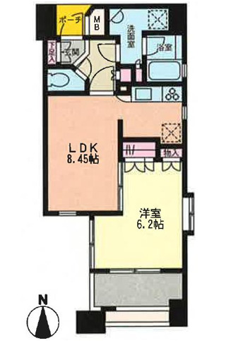 ＪＲ山手線 恵比寿駅 徒歩7分 11階建 築21年の間取り写真