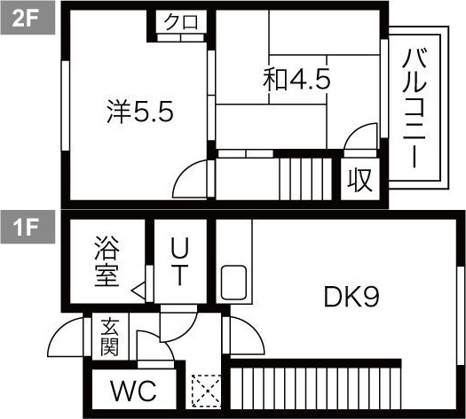 近鉄名古屋線 戸田駅 徒歩8分 2階建 築54年の間取り写真