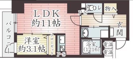 アーベル更紗北堀江の間取り写真