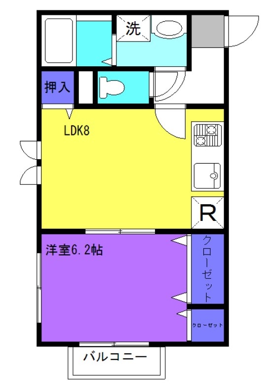 逗子市新宿のアパートの間取り