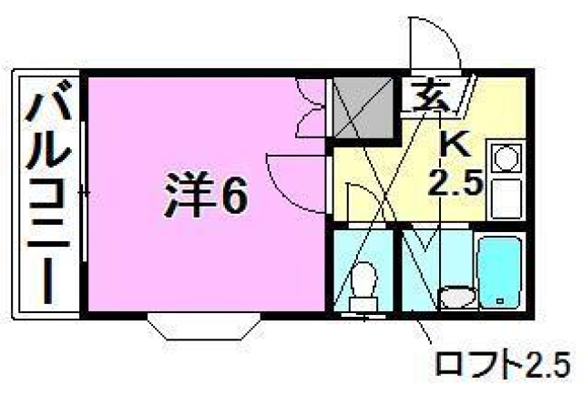 松山市御幸のアパートの間取り