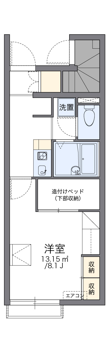 鹿児島市中山町のアパートの間取り