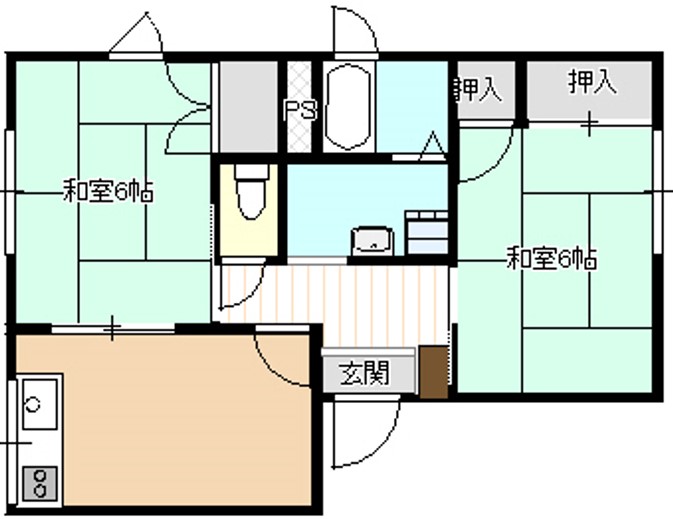 玉野市長尾のアパートの間取り