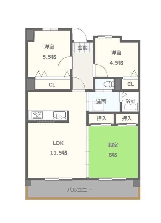 名古屋市守山区緑ヶ丘のマンションの間取り