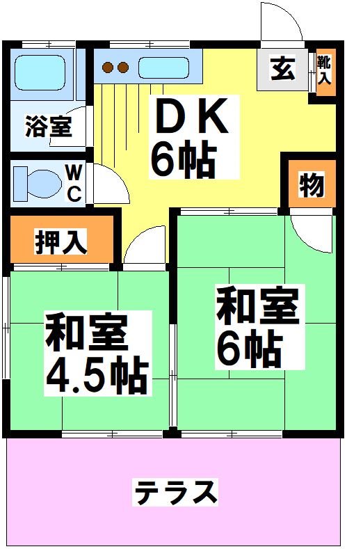 調布市深大寺南町のアパートの間取り