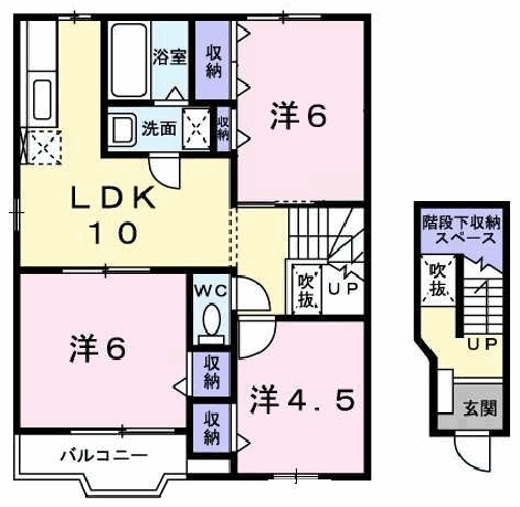 加東市下滝野のアパートの間取り