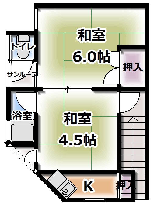 寝屋川市錦町のアパートの間取り