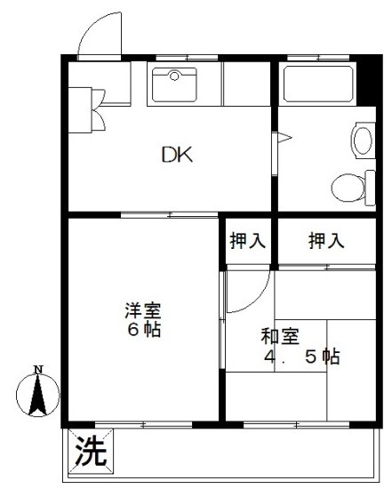 ハイム勝美A棟の間取り