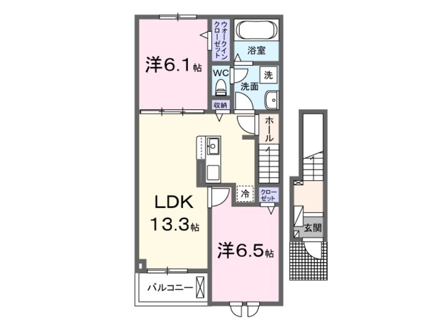 セイバリー　ガーデン　すみれの間取り