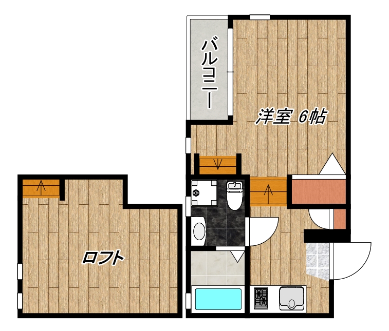 鹿児島市下荒田のアパートの間取り