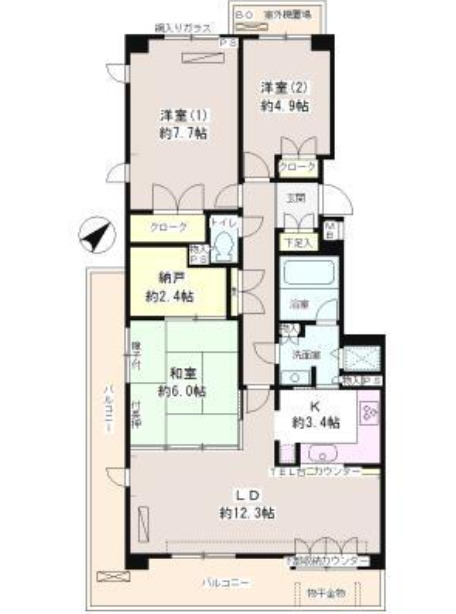 世田谷区等々力のマンションの間取り