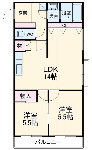 名古屋市名東区上社のマンションの間取り