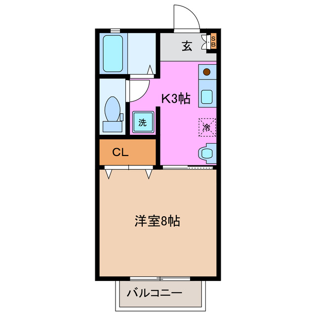 津市久居野村町のアパートの間取り