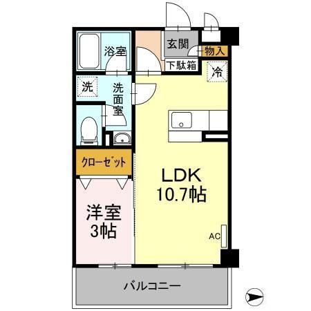 四日市市楠町南五味塚のアパートの間取り