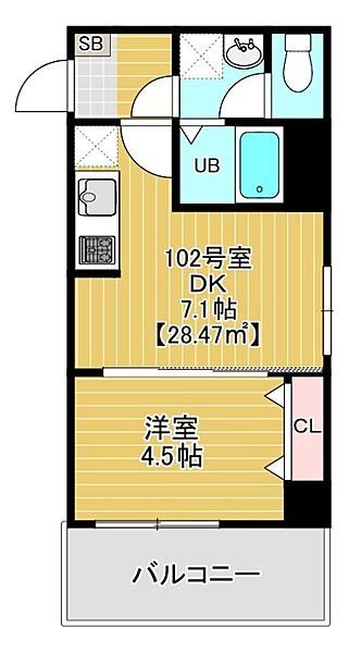 千葉市中央区要町のマンションの間取り