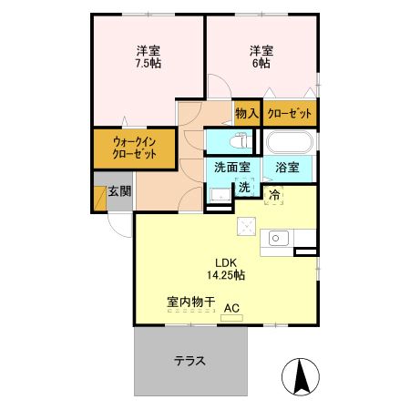 上越市土橋のアパートの間取り