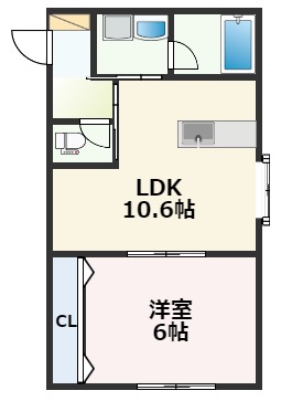 熊本市西区春日のアパートの間取り