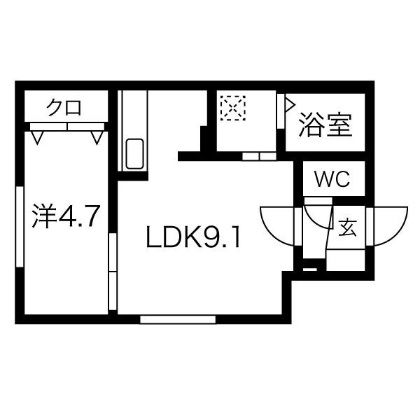 STUDIO中島公園の間取り