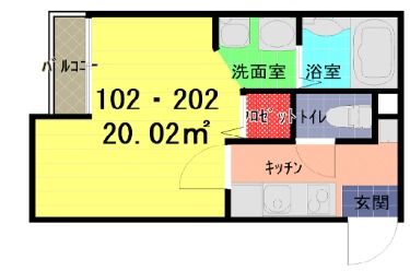 草加市吉町のアパートの間取り