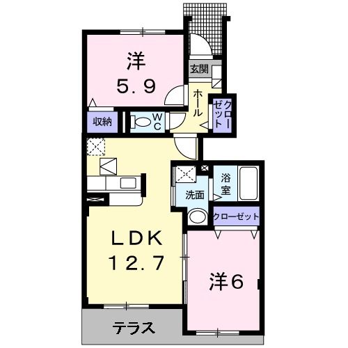 泉南郡田尻町吉見のアパートの間取り