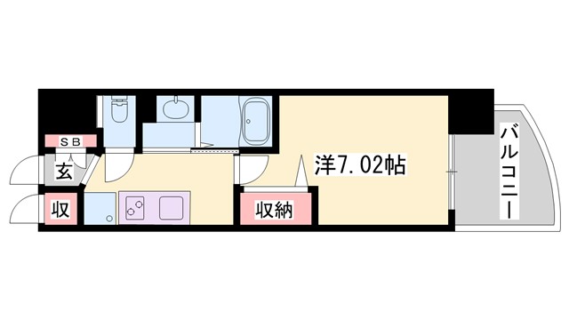 姫路市朝日町のマンションの間取り