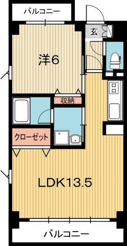 高知市知寄町のマンションの間取り