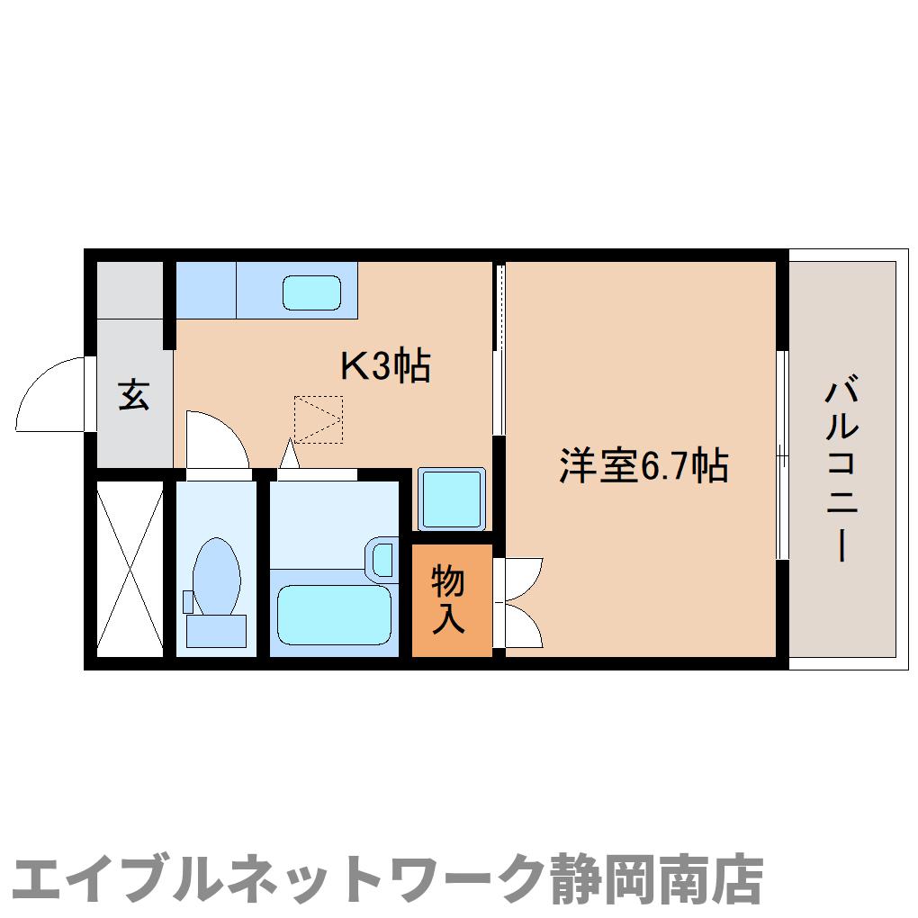 藤枝市田沼のマンションの間取り