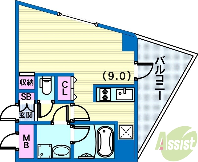 【パシフィックレジデンス神戸八幡通の間取り】