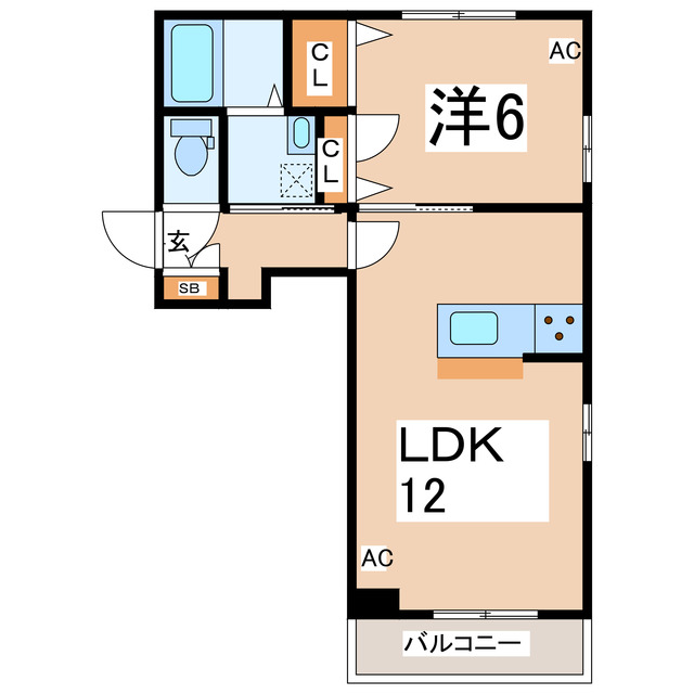 郡山市堤下町のアパートの間取り