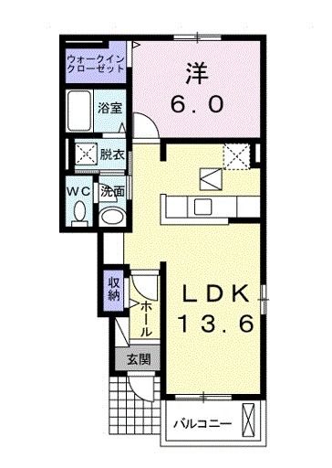 登米市中田町石森のアパートの間取り