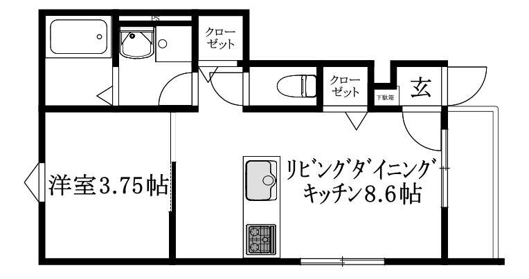 松山市和泉北のアパートの間取り