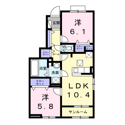 豊岡市江本のアパートの間取り