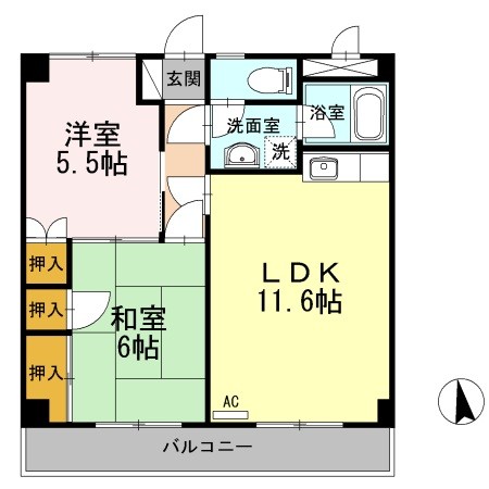 呉市警固屋のマンションの間取り